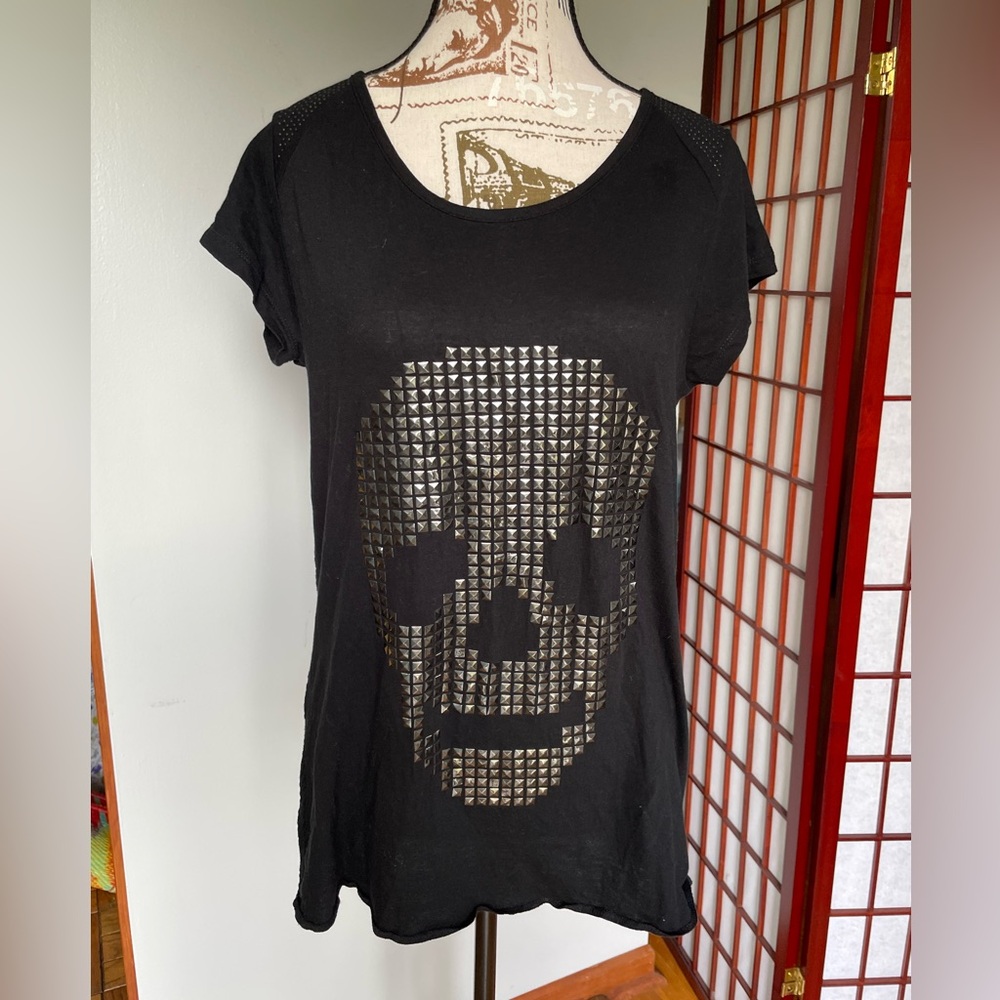 Buffalo Black Skull Graphic T-Shirt, Size S